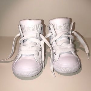 Converse All Star Hi Top Toddler 5 White Leather